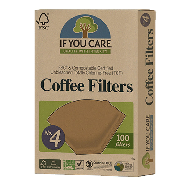If You Care recycleable eco-friendly plastic free coffee filters No. 4  100pk