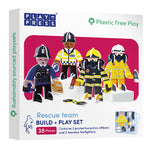 Play Press rescue team. Plastic free, sustainably sourced child friendly build and play set.