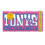 Tonys Chocolonely slavery free ethical fair-trade white chocolate with raspberry popping candy