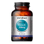 Viridian Plastic free vegan Pure Way extra C enhanced vitamin C. 550mg, 30 capsules.