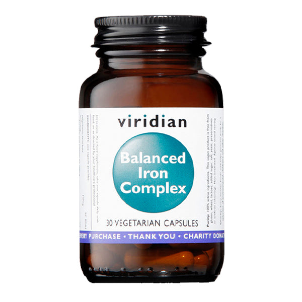 Viridian plastic free vegan balanced iron complex. 30 capsules.