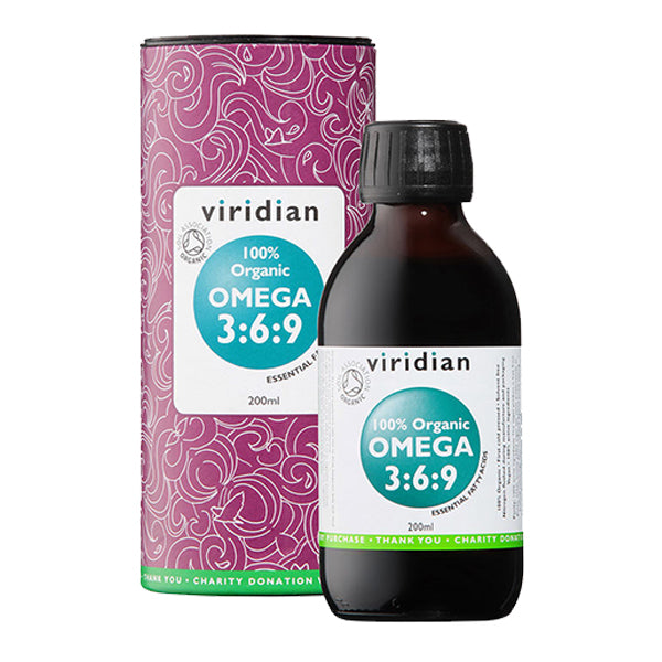 Viridian plastic free vegan 100% organic omega 3:6:9 200ml.
