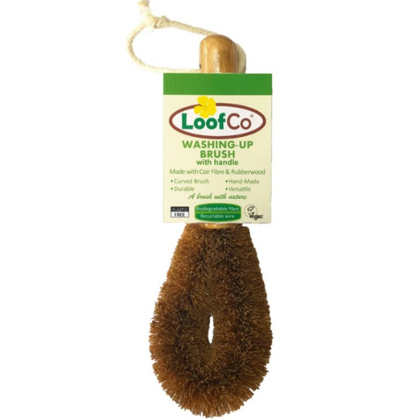 LoofCo Coconut Fibre Washing Up Brush with Handle
